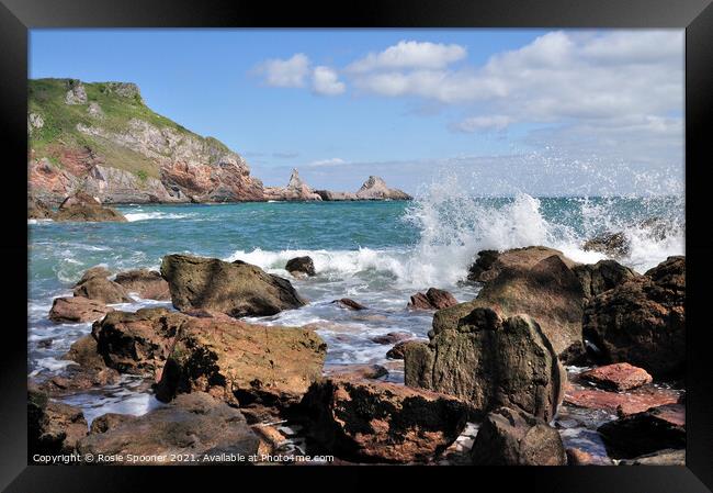 Ansteys Cove and Long Quarry Point Framed Print by Rosie Spooner