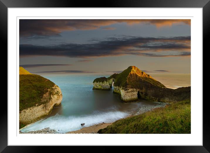 The sleeping Dinosaur at Flamborough head sunset 8 Framed Mounted Print by PHILIP CHALK