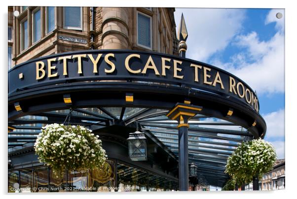 Bettys tea rooms, Harrogate. Acrylic by Chris North