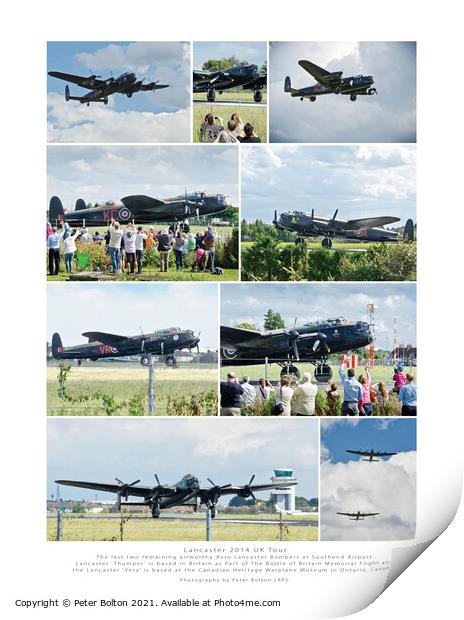 Poster commemorating 'Lancaster 2014 UK Tour'.  Print by Peter Bolton