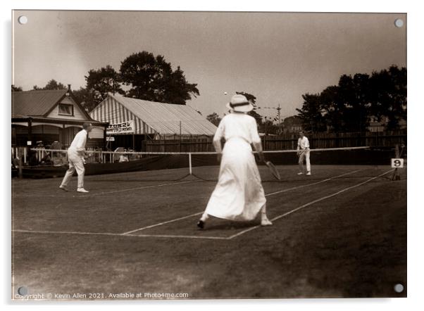 Vintage mixed doubles Tennis, original vintage neg Acrylic by Kevin Allen
