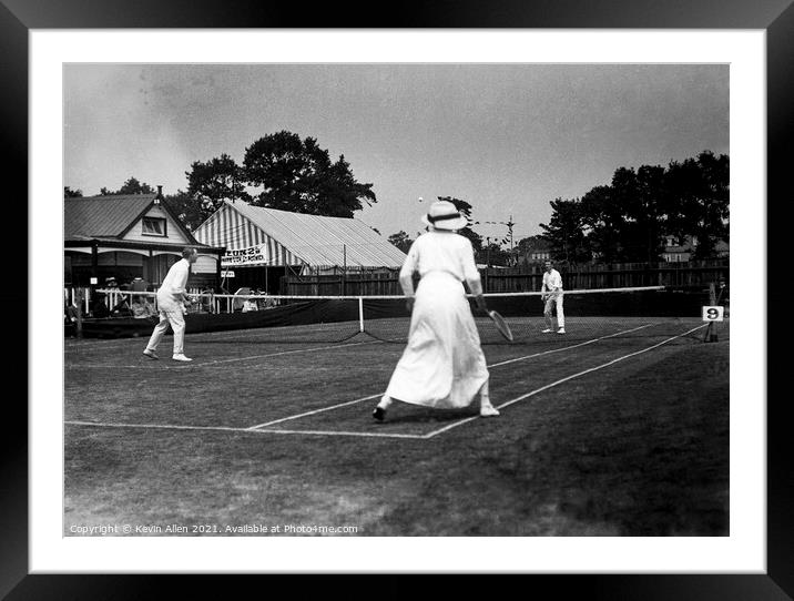 Vintage Tennis doubles , original vintage negative Framed Mounted Print by Kevin Allen