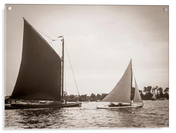 Vintage Sailing. original vintage negative Acrylic by Kevin Allen