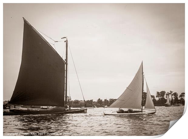Vintage Sailing. original vintage negative Print by Kevin Allen