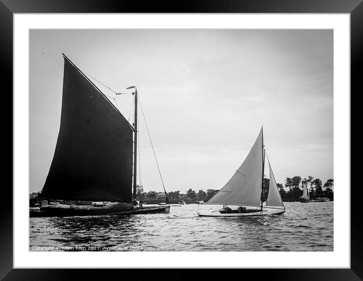Sailing on the Norfolk Broads,original vintage neg Framed Mounted Print by Kevin Allen