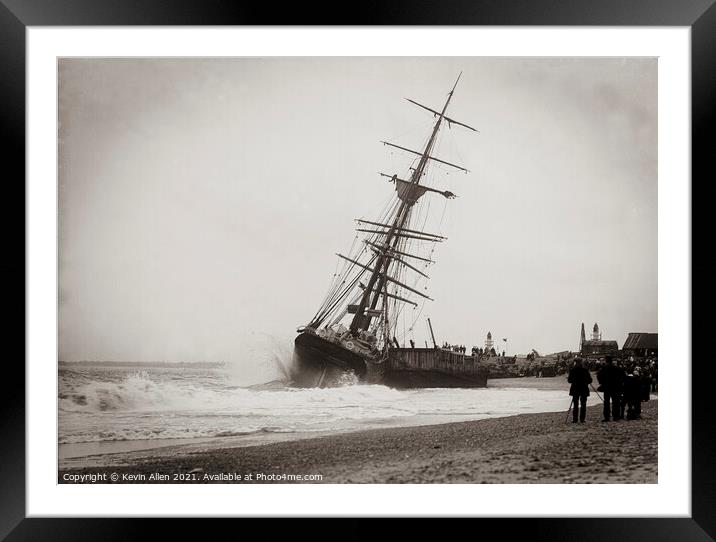 Shipwreck Lowestoft, original vintage negative Framed Mounted Print by Kevin Allen