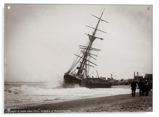 Shipwreck Lowestoft, original vintage negative Acrylic by Kevin Allen