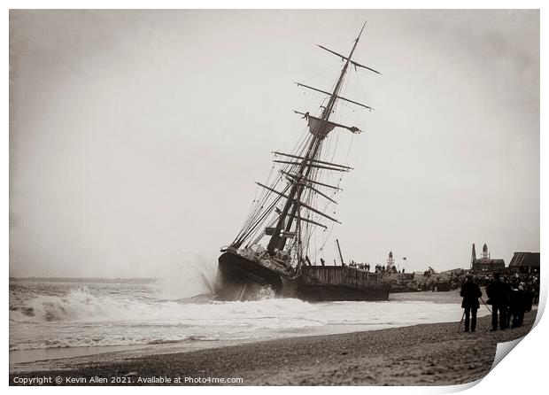 Shipwreck Lowestoft, original vintage negative Print by Kevin Allen