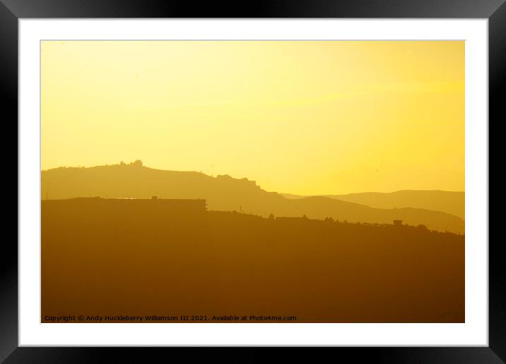 Yellow sunset in the countryside of Sicily, Italy Framed Mounted Print by Andy Huckleberry Williamson III