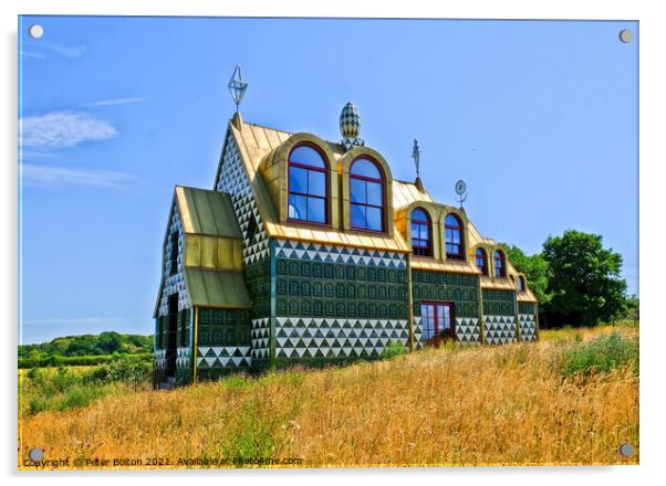 A house for Essex designed by Grayson Perry at Wrabness, Essex, UK. Acrylic by Peter Bolton