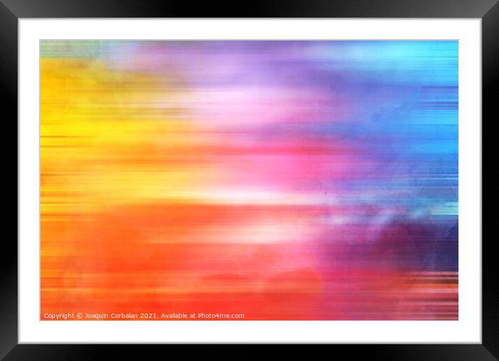 Background composed of vivid colors with abstract shape for conf Framed Mounted Print by Joaquin Corbalan