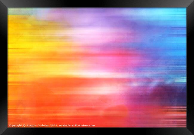 Background composed of vivid colors with abstract shape for conf Framed Print by Joaquin Corbalan