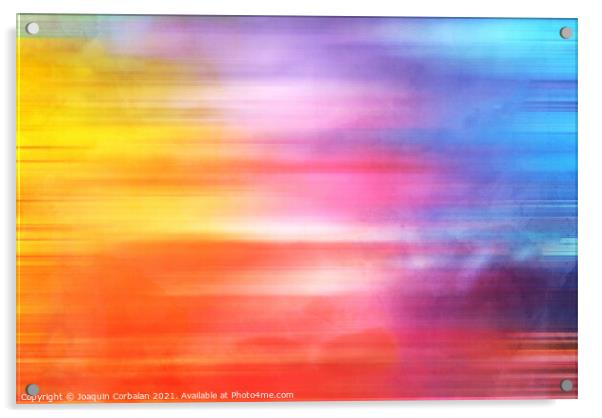 Background composed of vivid colors with abstract shape for conf Acrylic by Joaquin Corbalan