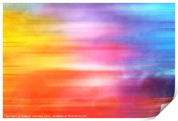 Background composed of vivid colors with abstract shape for conf Print by Joaquin Corbalan