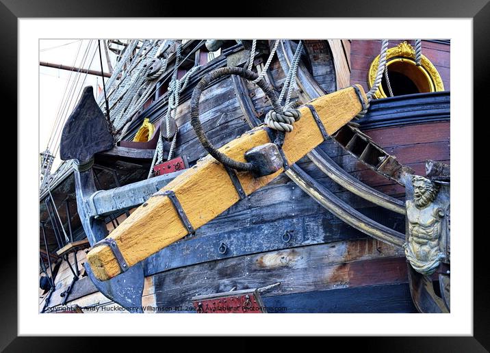 Galleon Neptune of the movie "Pirates" by Roman Po Framed Mounted Print by Andy Huckleberry Williamson III