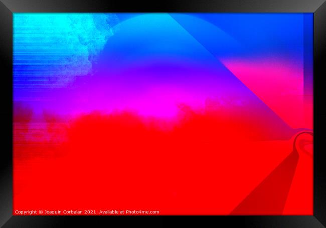 Colorful abstract background of deep red tones with converging p Framed Print by Joaquin Corbalan