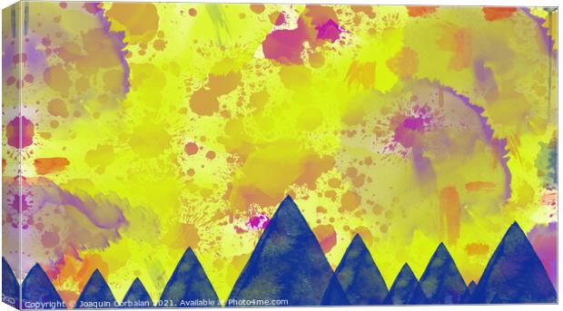Abstract background with watercolor splashes and border with sha Canvas Print by Joaquin Corbalan
