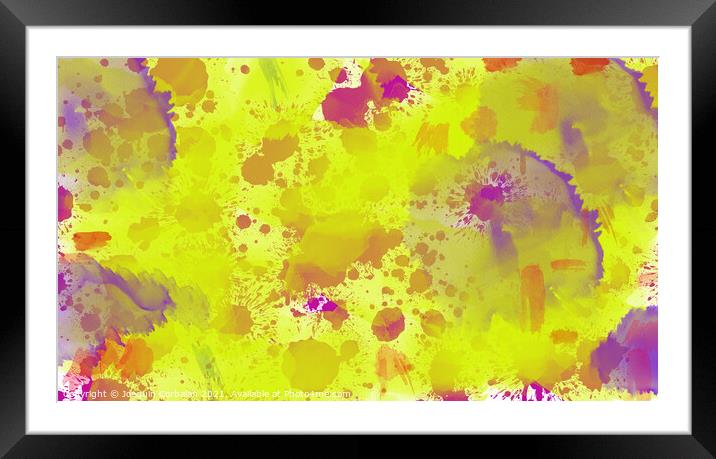 Background with full watercolor paint splashes. Framed Mounted Print by Joaquin Corbalan