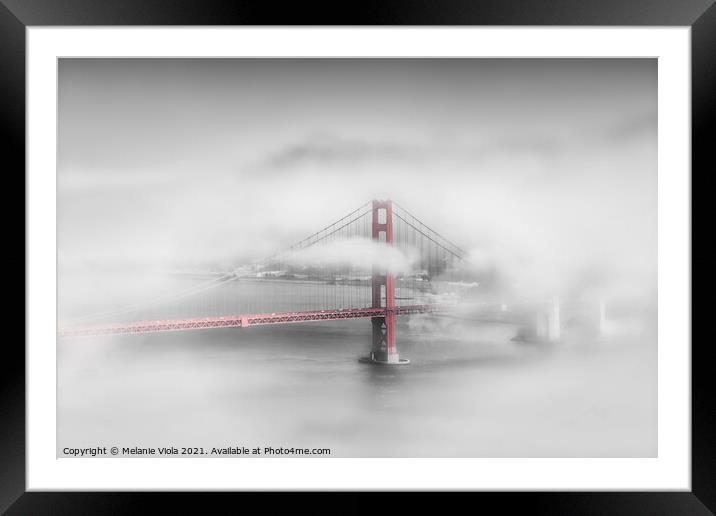 Foggy Golden Gate Bridge | colorkey Framed Mounted Print by Melanie Viola