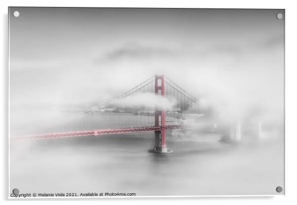 Foggy Golden Gate Bridge | colorkey Acrylic by Melanie Viola