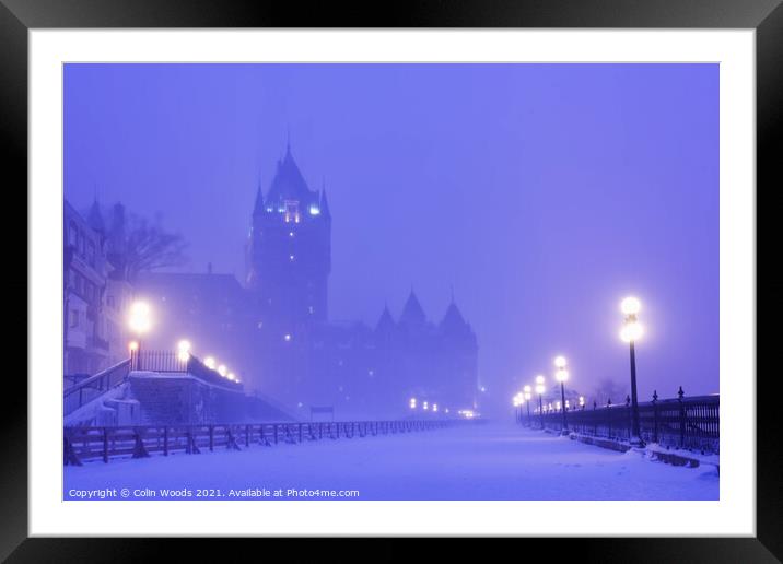 Chateau Frontenac in the mist Framed Mounted Print by Colin Woods
