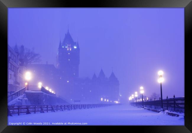 Chateau Frontenac in the mist Framed Print by Colin Woods