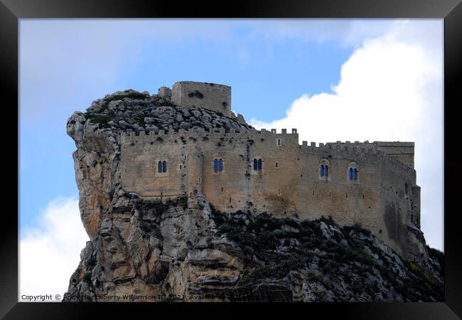 Manfredonic Castle in Mussomeli, sicily, Italy Framed Print by Andy Huckleberry Williamson III