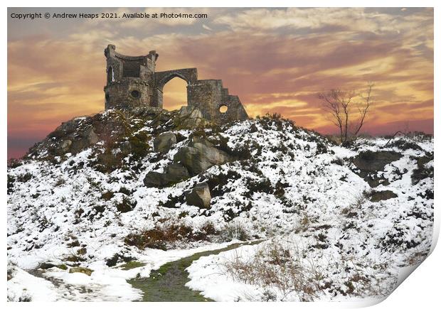 Mow cop castle Print by Andrew Heaps