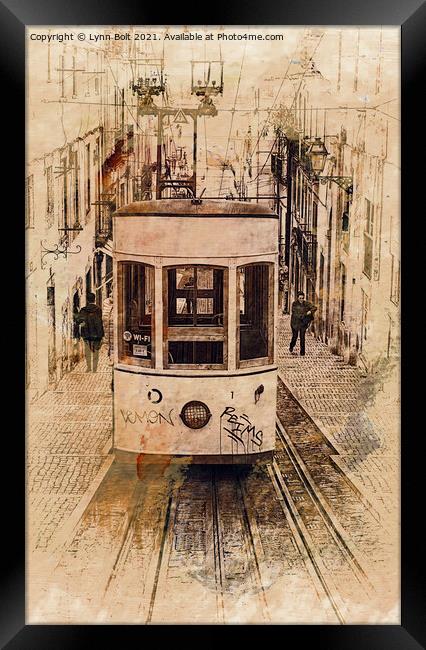 Lisbon Funicular Framed Print by Lynn Bolt