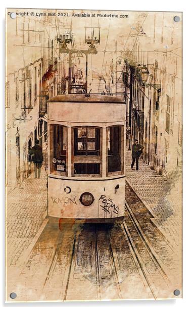 Lisbon Funicular Acrylic by Lynn Bolt