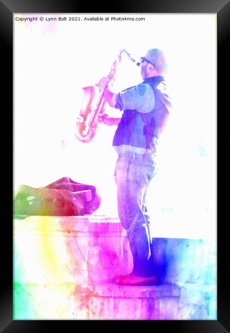 The Saxophonist Framed Print by Lynn Bolt