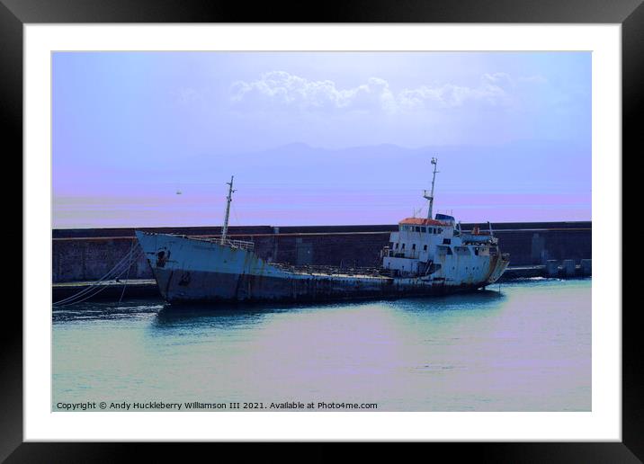 Tanker "ghost" Theodoros in the port of Genoa, Ita Framed Mounted Print by Andy Huckleberry Williamson III