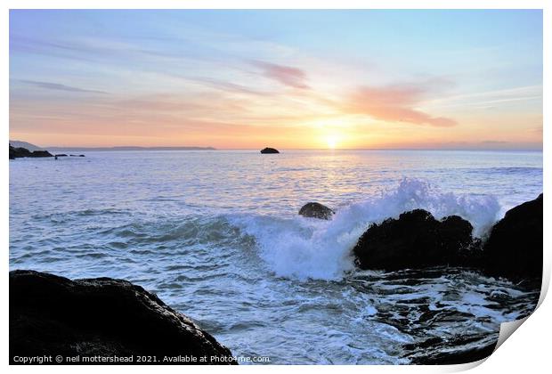 Sunrise Across Looe Bay, Cornwall. Print by Neil Mottershead