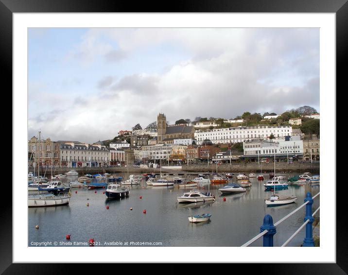 Torquay Harbour in Devon Framed Mounted Print by Sheila Eames