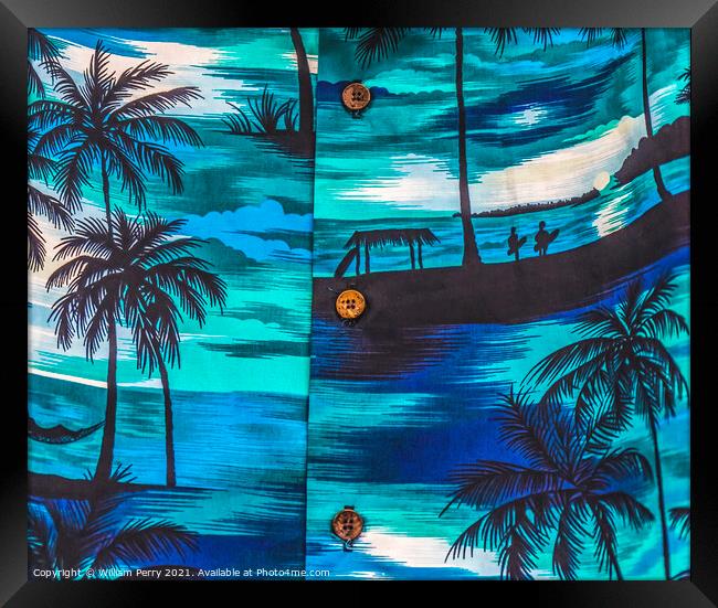 Colorful Hawaiian Shirt Maui Hawaii Framed Print by William Perry