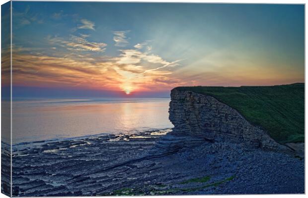 Sunset over Nash Point  Canvas Print by Darren Galpin