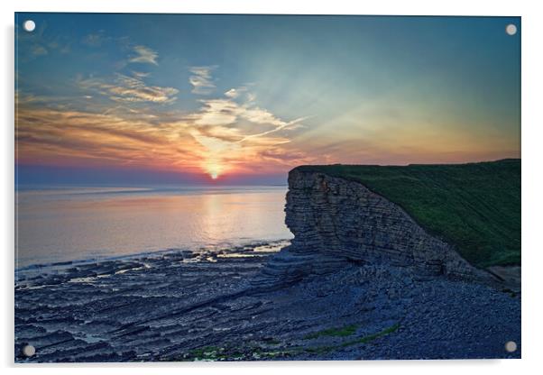Sunset over Nash Point  Acrylic by Darren Galpin