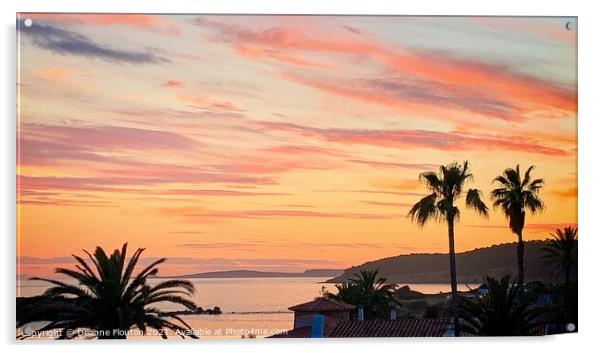  Sunset Silhouettes Menorca Acrylic by Deanne Flouton