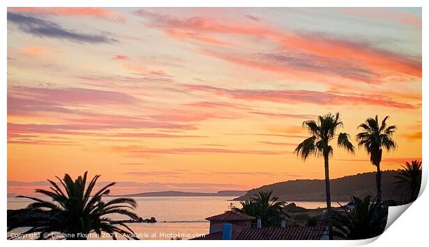  Sunset Silhouettes Menorca Print by Deanne Flouton