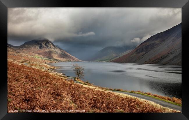 Stormy skies at Wastwater Framed Print by Peter Scott