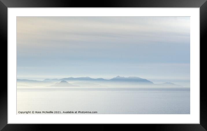 Isle of Arran Pastel Blues Framed Mounted Print by Ross McNeillie