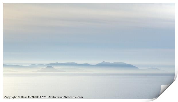 Isle of Arran Pastel Blues Print by Ross McNeillie