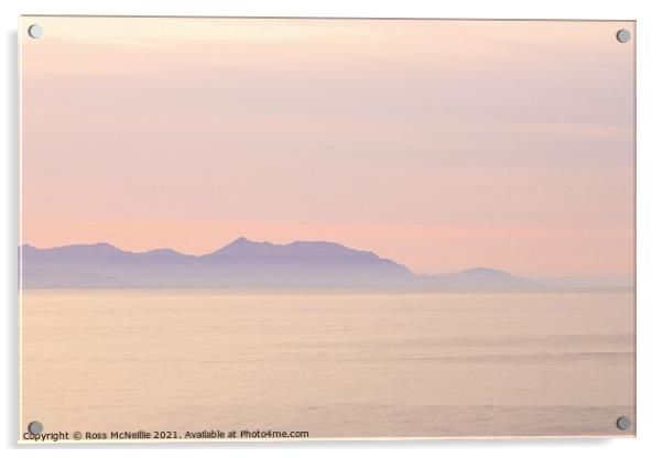Isle of Arran Silhouette  Acrylic by Ross McNeillie