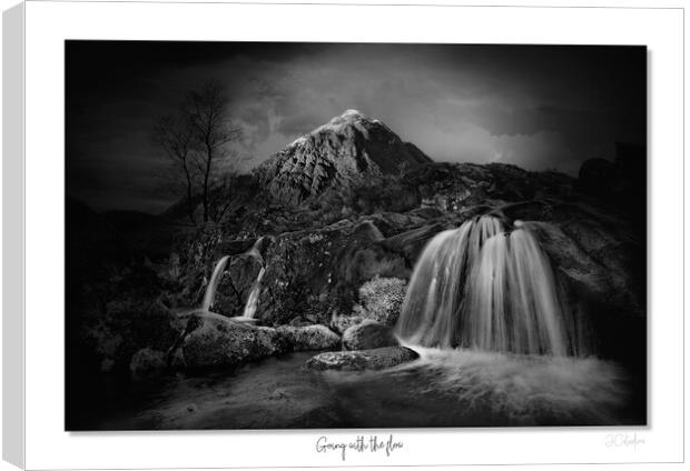 Going with  the flow Scotland , Highlands, mono Canvas Print by JC studios LRPS ARPS