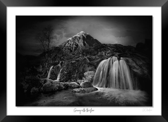 Going with  the flow Scotland , Highlands, mono Framed Print by JC studios LRPS ARPS