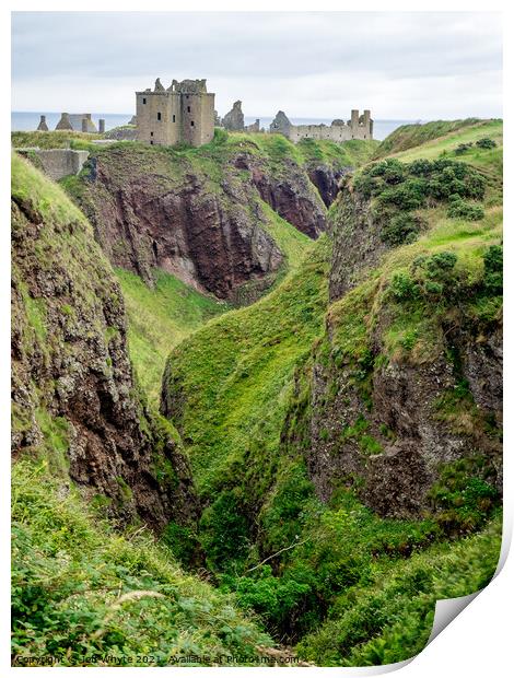 Ruins of Dunnottar Castle Print by Jeff Whyte