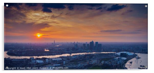 Sunset over London Acrylic by Kevin Allen