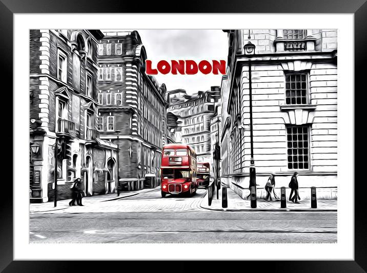 LONDON BUS Framed Mounted Print by LG Wall Art
