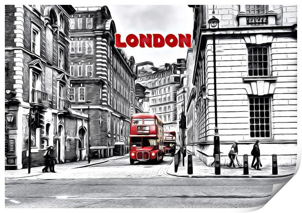 LONDON BUS Print by LG Wall Art