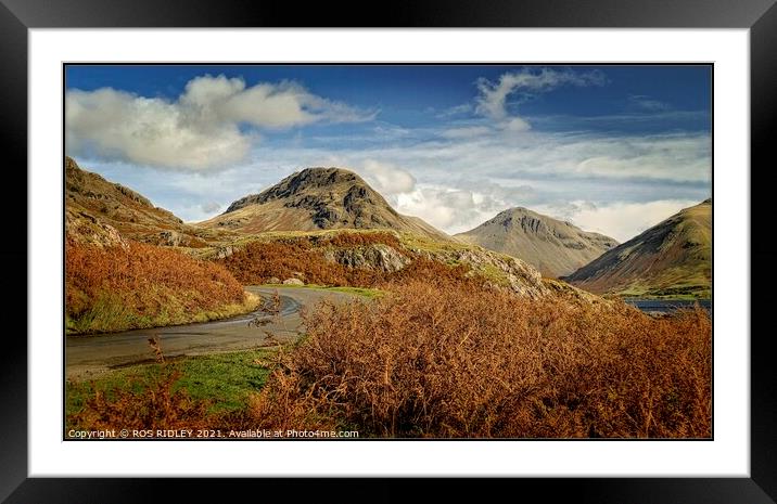 A sunny drive through Wasdale Framed Mounted Print by ROS RIDLEY